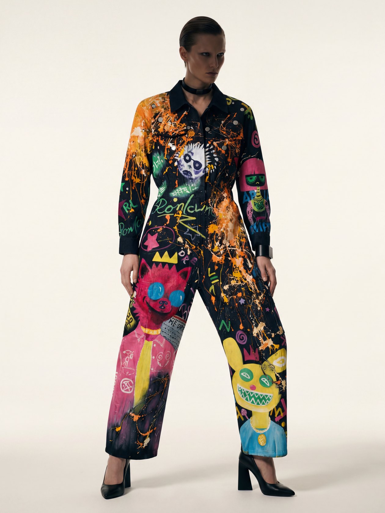 Painted couture jumpsuit campaign image